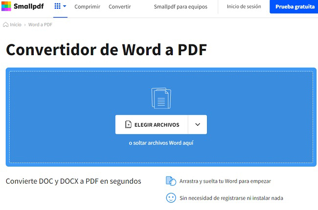 smallpdf convertir archivo docx a pdf