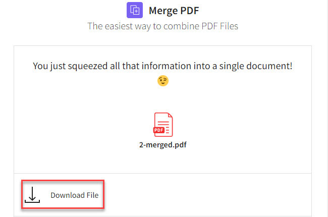 smallpdf download merged PDF