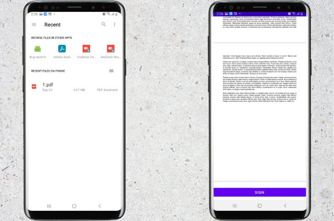 sign a pdf form on Android handys
