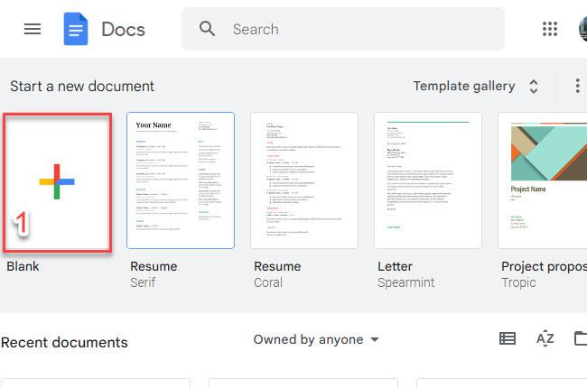 create new Google Docs