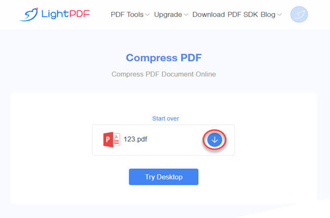 save reduced PDF files