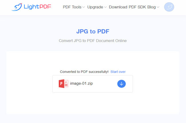 save JPG to PDF