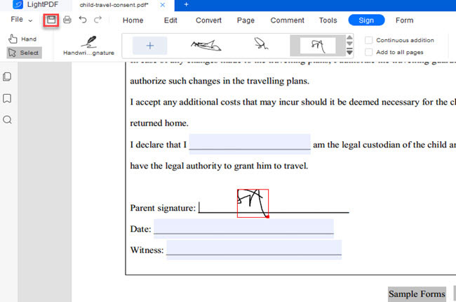 add signature to PDF form
