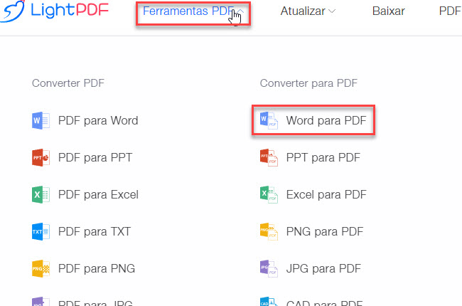 lightpdf ferramentas converter google doc para pdf