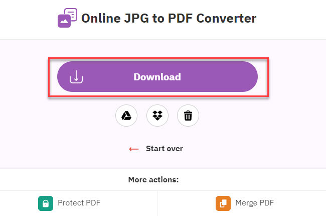 PDF converter download output