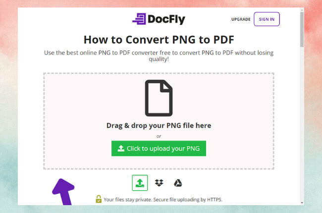 convertir png en pdf avec docfly