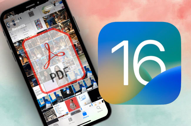 how to convert pictures to PDF on iOS 16