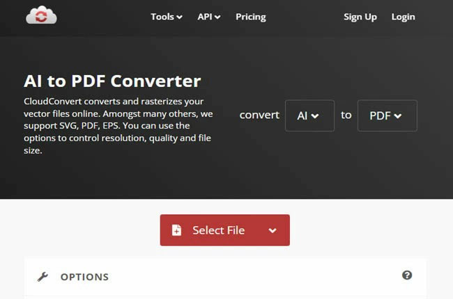 Ai-Dateien auf CloudConvert hochladen