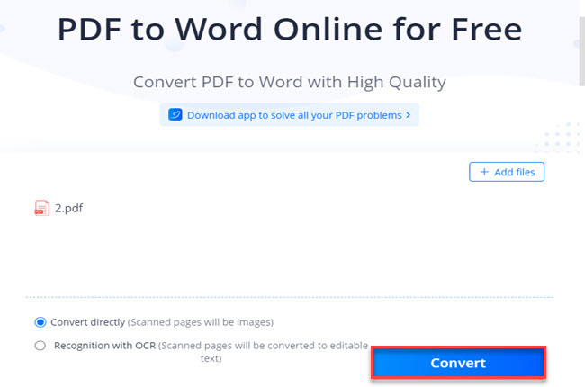 LightPDF PDF to Word conversion process