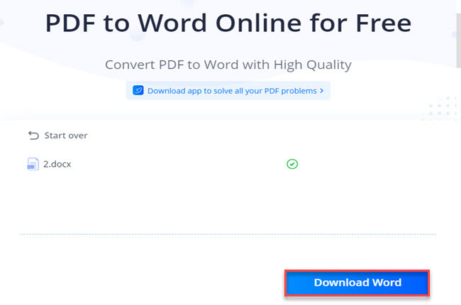 download converted Word files
