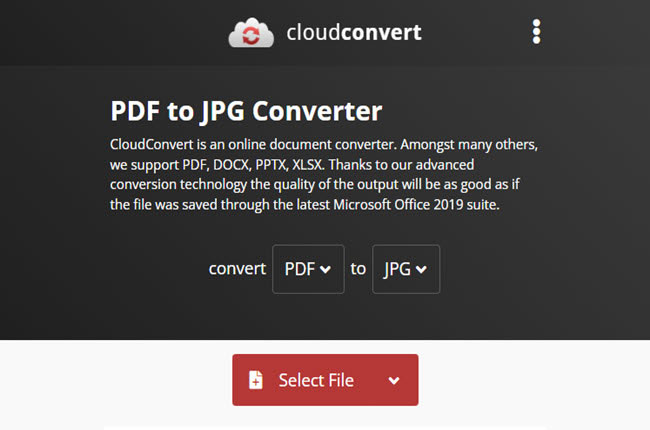free online PDF to JPG converter CloudConvert