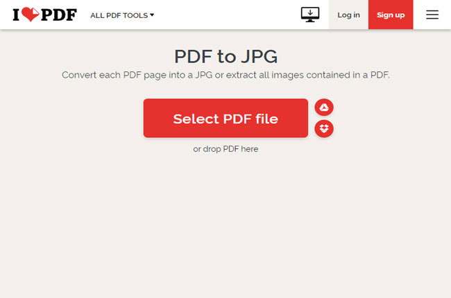 free PDF to JPG iLovePDF
