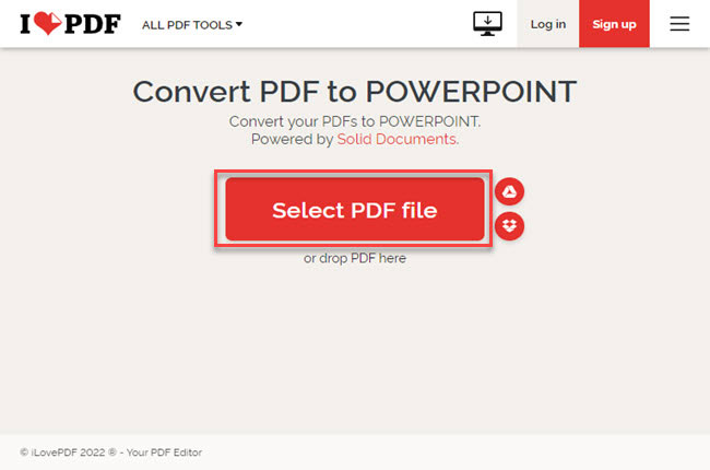 convert PDF to PPT for free on iLovePDF