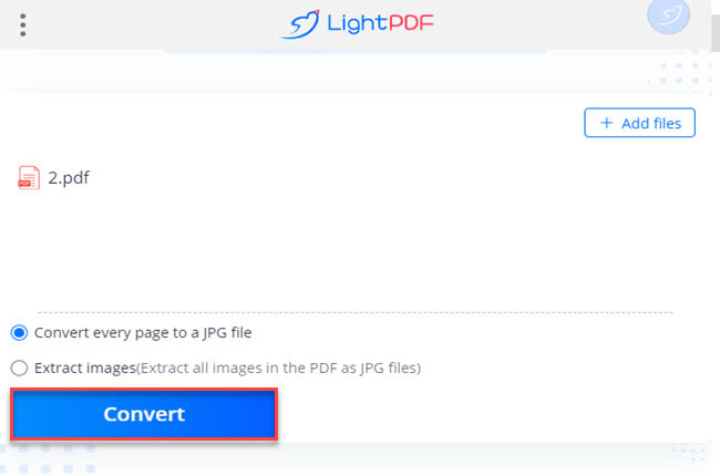 turn PDF to image using LightPDF