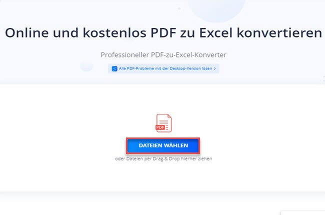 LightPDF PDF zu Excel