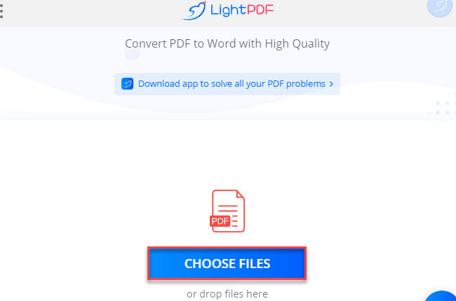 LightPDF online PDF to Word tool