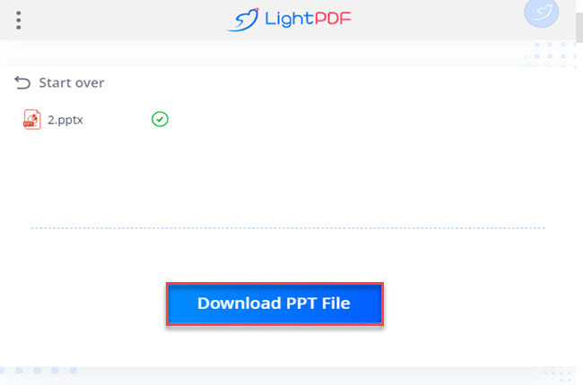 download converted file from LightPDF