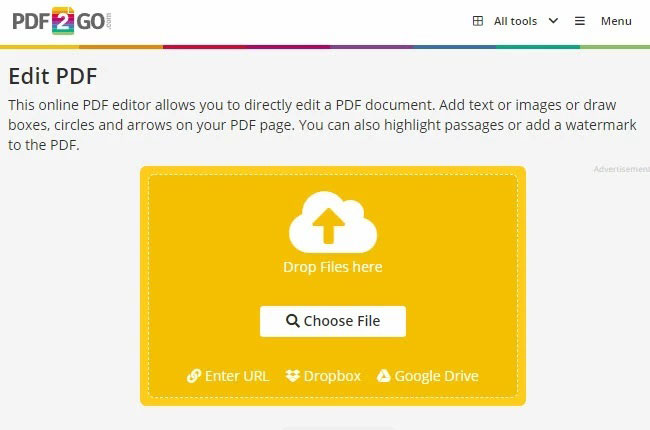 PDF2Go PDF Editor im Google Marketplace