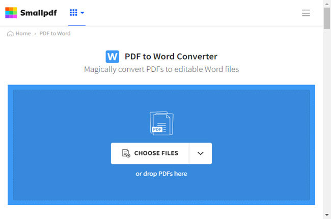 convert scanned PDF to editable Word with Smallpdf