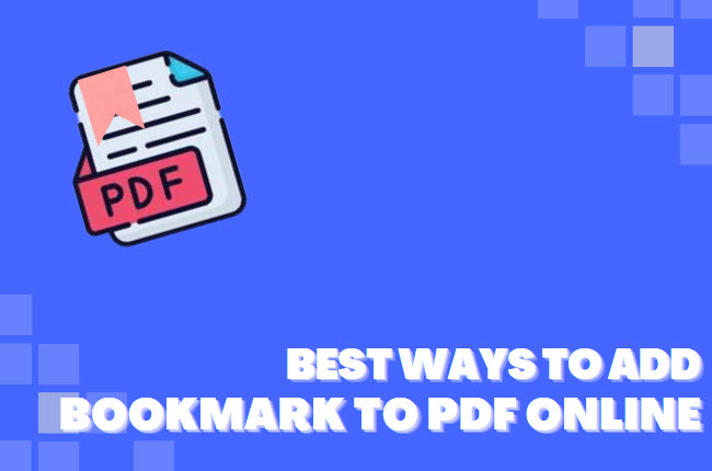 how to add bookmark in PDF online