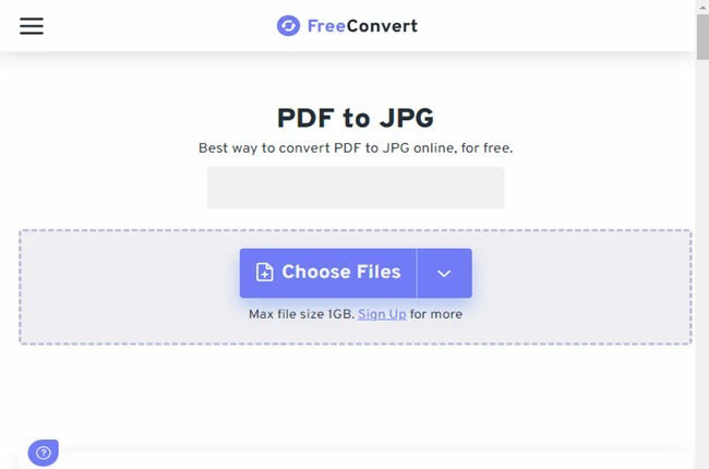 FreeConvertPDFからJPGへの変換ツール