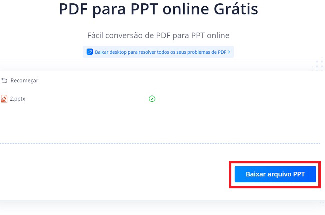 lightpdf online baixar converter pdf para ppt grátis