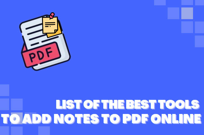 insert notes in PDF online