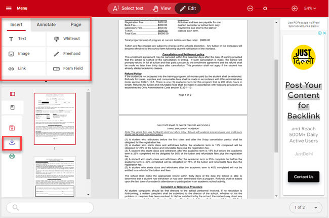 online PDF editor tool