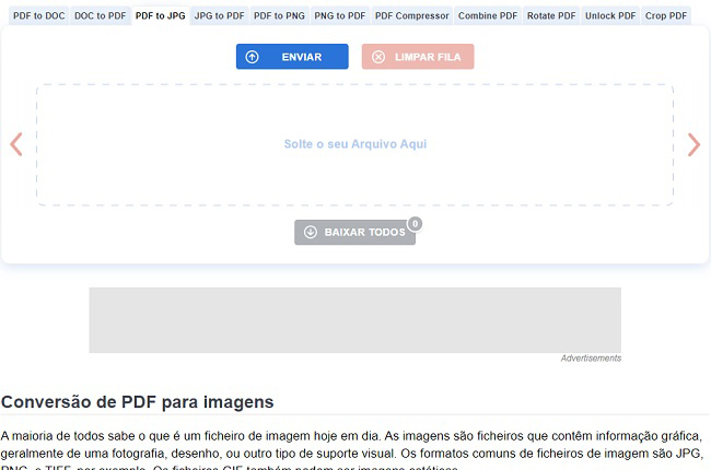 pdftoimage conversor de pdf para jpg grátis