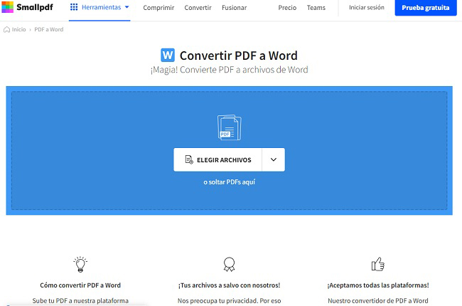 smallpdf convertidor de pdf a word gratis
