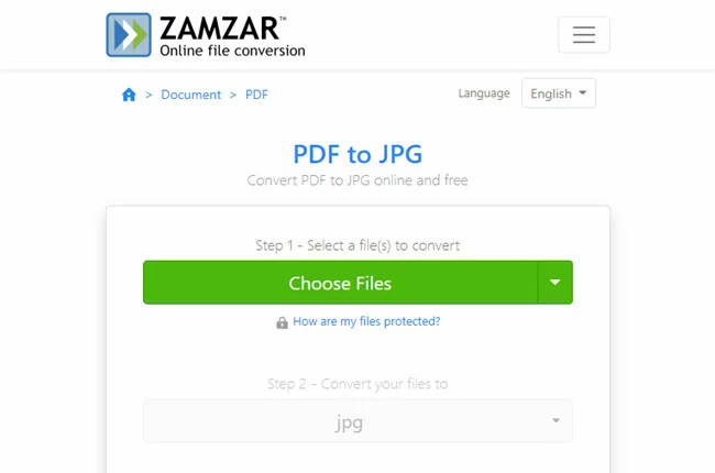 JPG PDFコンバータ Zamzar