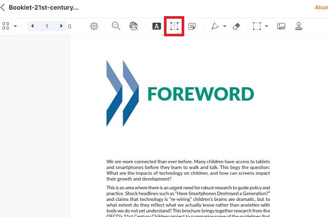 lightpdf função adicionar texto em pdf online