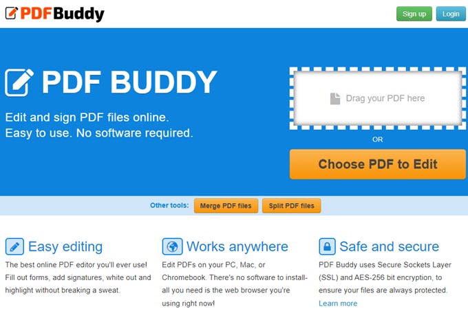 free PDF editor PDF Buddy