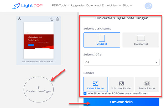 PNG-Datei in PDF umwandeln