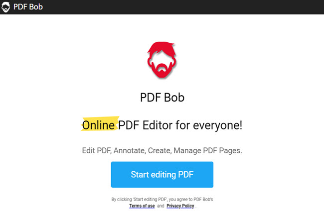 add shapes in PDF online auf PDF Bob