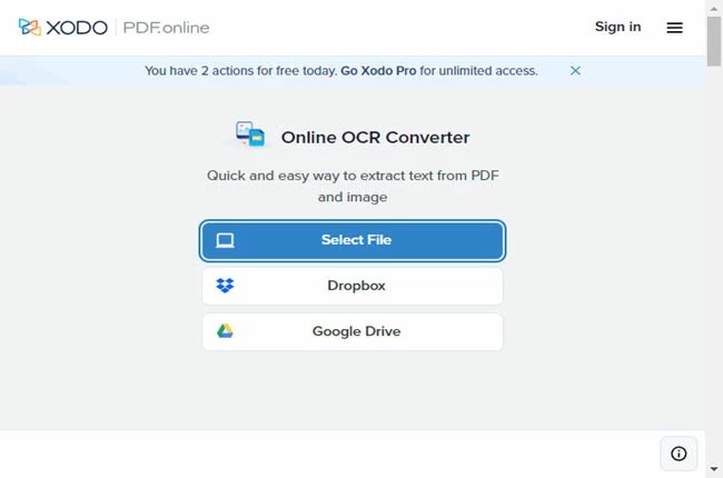 gescanntes PDF-Dokument via XODO PDF.online in Word umwandeln