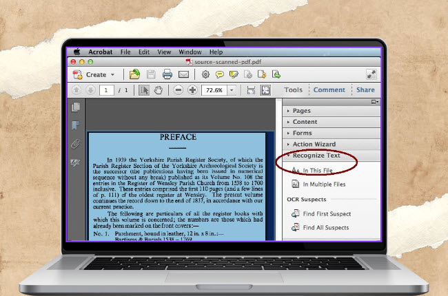 recognize PDF text with Adobe