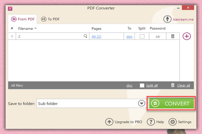 extract tables from PDF with Icecream PDF Converter