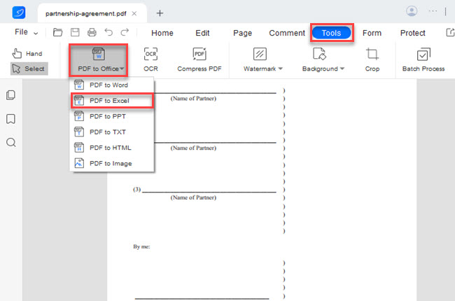 extract tables from PDF using LightPDF desktop program