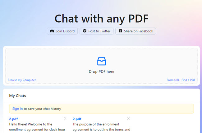 summarize PDF with ChatGPT alternative ChatPDF