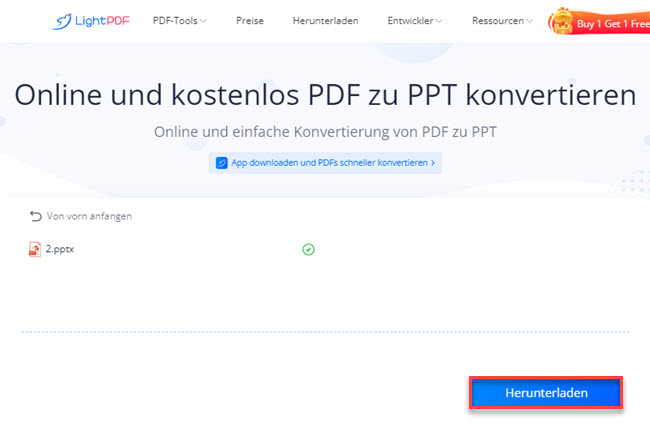 kostenloser PDF to PPT Konverter