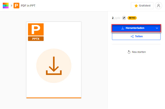 PDF via Smallpdf in PPT konvertieren