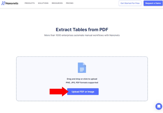 how to extract table from pdf nanonets