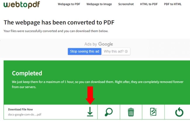 how to turn a webpage into a PDF webtopdf tool