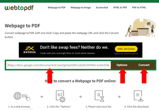 how to turn a webpage into a PDF webtopdf