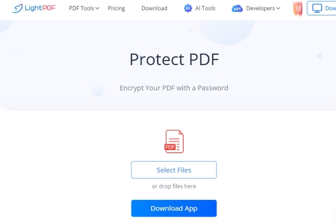 lightpdf protect pdf