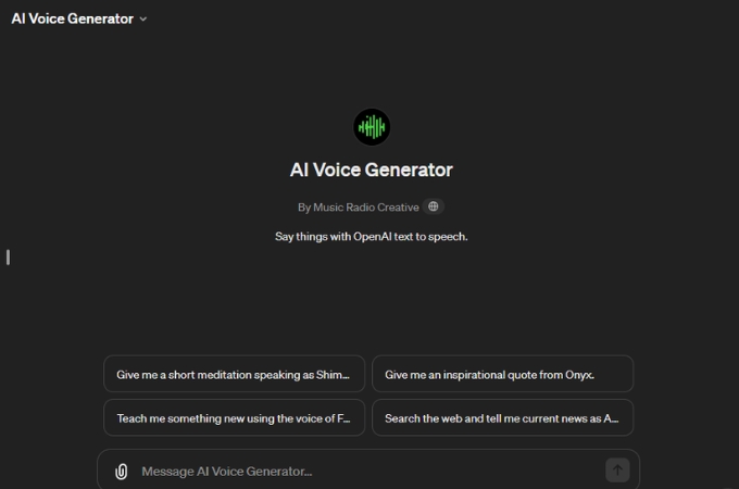 voice generator outil gpt