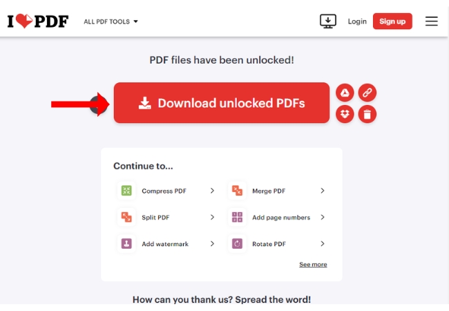 copy content from protected PDF ilovepdf download
