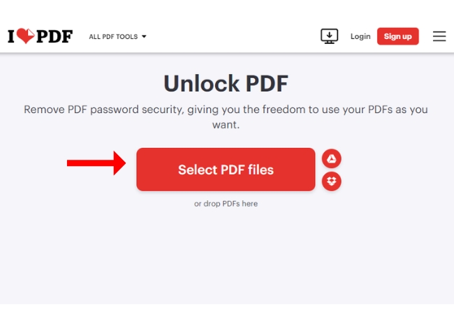 copy content from protected PDF ilovepdf