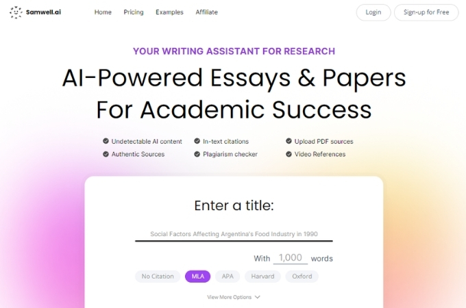 ai for research paper samwell